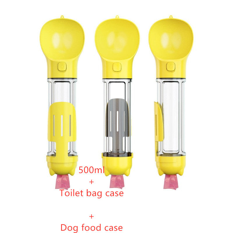 Pet Water Bottle Feeder Bowl Garbage Bag Storage Portable Pet Outdoor Travel 3 In 1 Dog Water Bottle