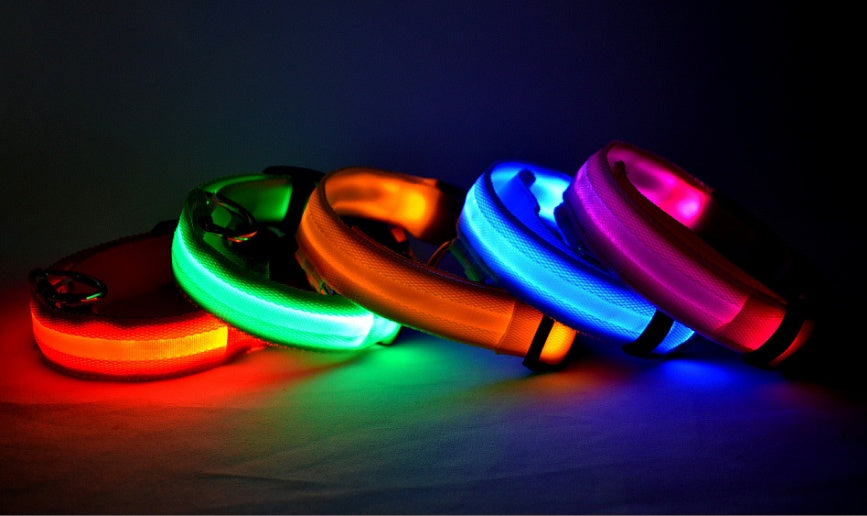 CheeriGlow LED Collar & Leash Set: Adjustable, Luminous, and Night-Safe for Your Pet